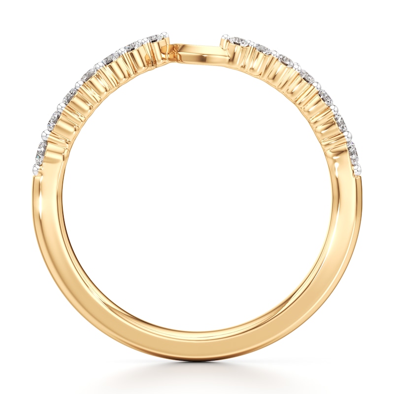Main Image 2 of J'Lure Lab-Grown Diamond Contour Wedding Band 1/4 ct tw 18K Yellow Gold