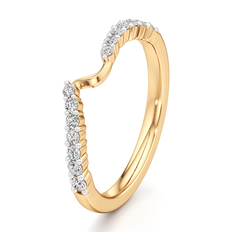 Main Image 4 of J'Lure Lab-Grown Diamond Contour Wedding Band 1/4 ct tw 18K Yellow Gold