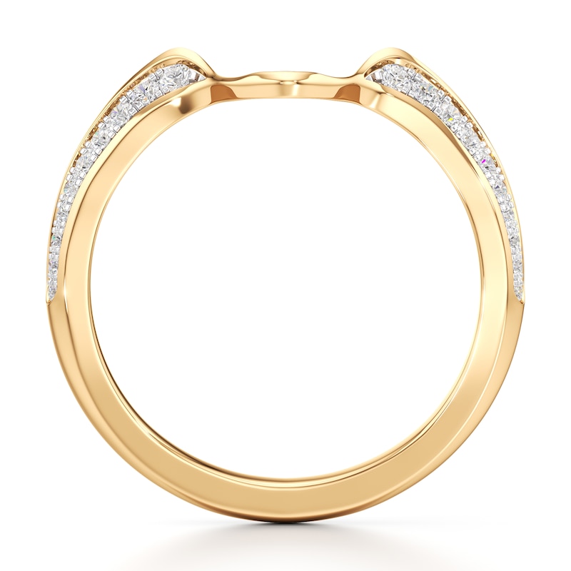 Main Image 2 of J'Lure Lab-Created Diamond Contour Wedding Band 1/6 ct tw 18K Yellow Gold