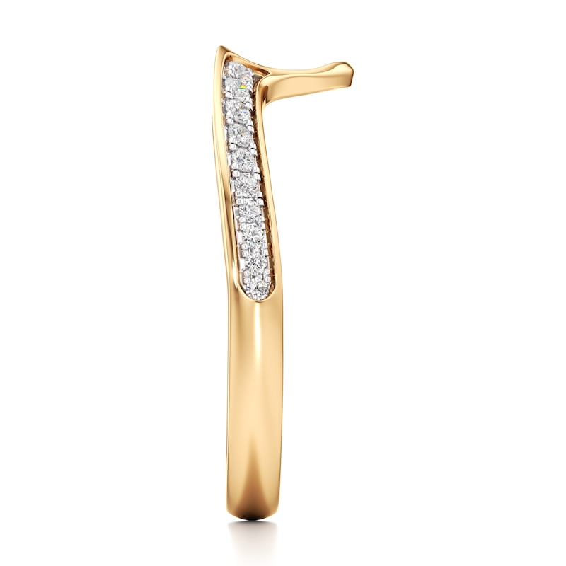 Main Image 3 of J'Lure Lab-Created Diamond Contour Wedding Band 1/6 ct tw 18K Yellow Gold