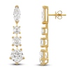 Thumbnail Image 1 of J'Lure Moval Old-Cut, Square Emerald Step-Cut & Pentagon Brilliant-Cut Lab-Grown Diamond Drop Earrings 8 ct tw 14K Yellow Gold