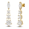 Thumbnail Image 2 of J'Lure Moval Old-Cut, Square Emerald Step-Cut & Pentagon Brilliant-Cut Lab-Grown Diamond Drop Earrings 8 ct tw 14K Yellow Gold