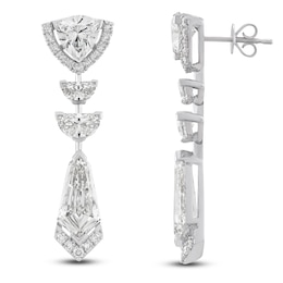 J'Lure Tie Step-Cut, Half Moon Brilliant-Cut, Trillion Curved Brilliant-Cut, Round-Cut Lab-Grown Diamond Drop Earrings 8 ct tw 14K White Gold
