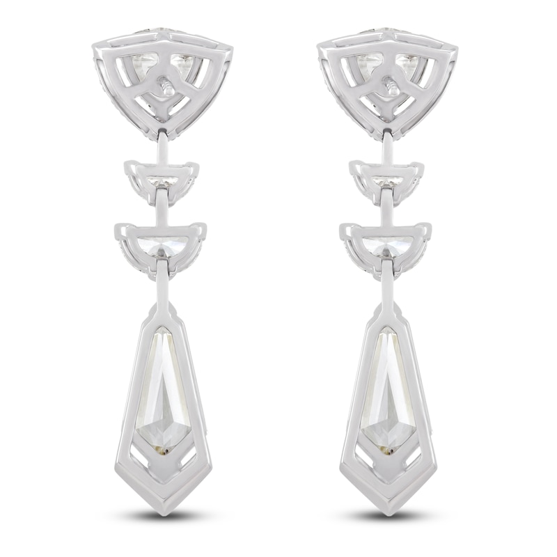 Main Image 3 of J'Lure Tie Step-Cut, Half Moon Brilliant-Cut, Trillion Curved Brilliant-Cut, Round-Cut Lab-Grown Diamond Drop Earrings 8 ct tw 14K White Gold