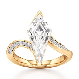 J'Lure Kite Step-Cut Lab-Grown Diamond Bypass Engagement Ring 3-1/5 ct tw 18K Yellow Gold