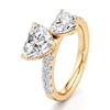 Thumbnail Image 4 of J'Lure Heart Brilliant-Cut Two-Stone Lab-Grown Diamond Engagement Ring 3-1/3 ct tw 18K Yellow Gold