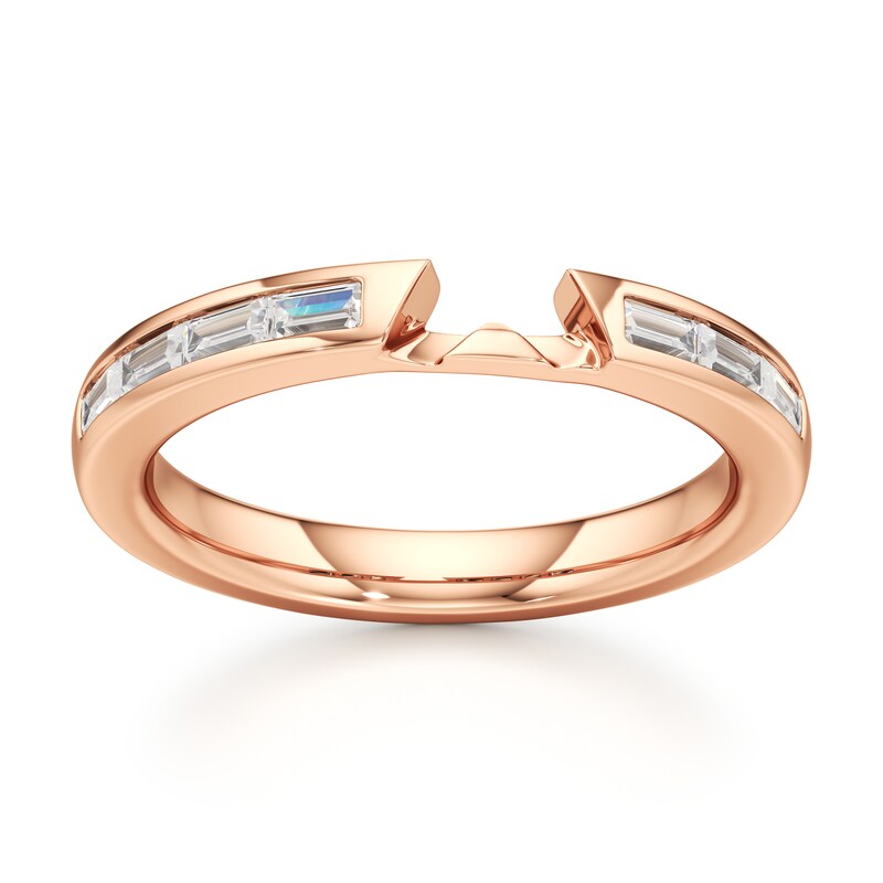 Main Image 1 of J'Lure Baguette-Cut Lab-Grown Diamond Contour Wedding Band 1/3 ct tw 18K Rose Gold