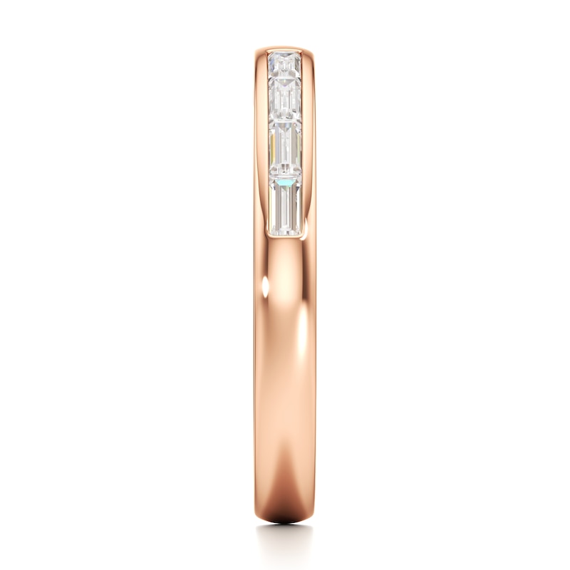 Main Image 3 of J'Lure Baguette-Cut Lab-Grown Diamond Contour Wedding Band 1/3 ct tw 18K Rose Gold