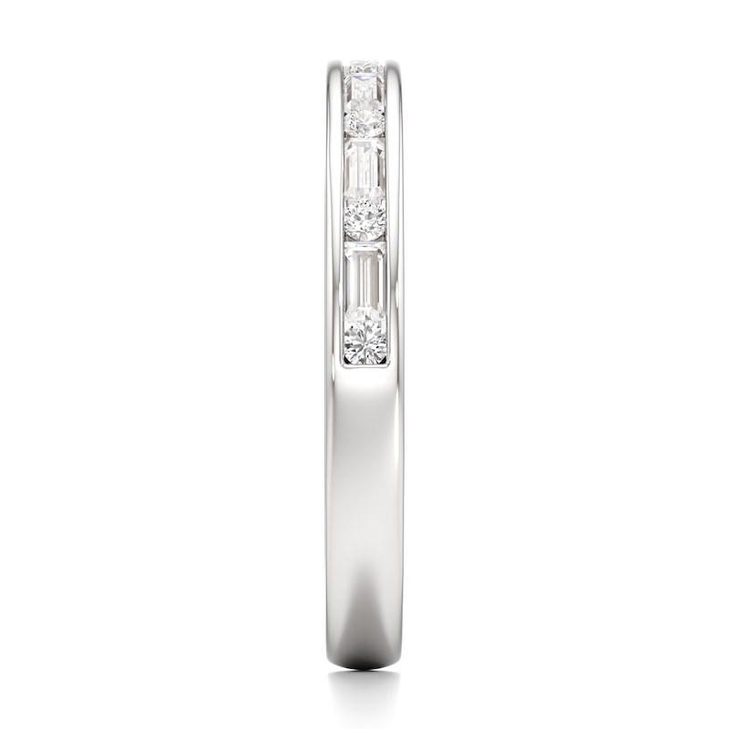 Main Image 3 of J'Lure Baguette & Round-Cut Lab-Grown Diamond Wedding Band 3/8 ct tw 18K White Gold
