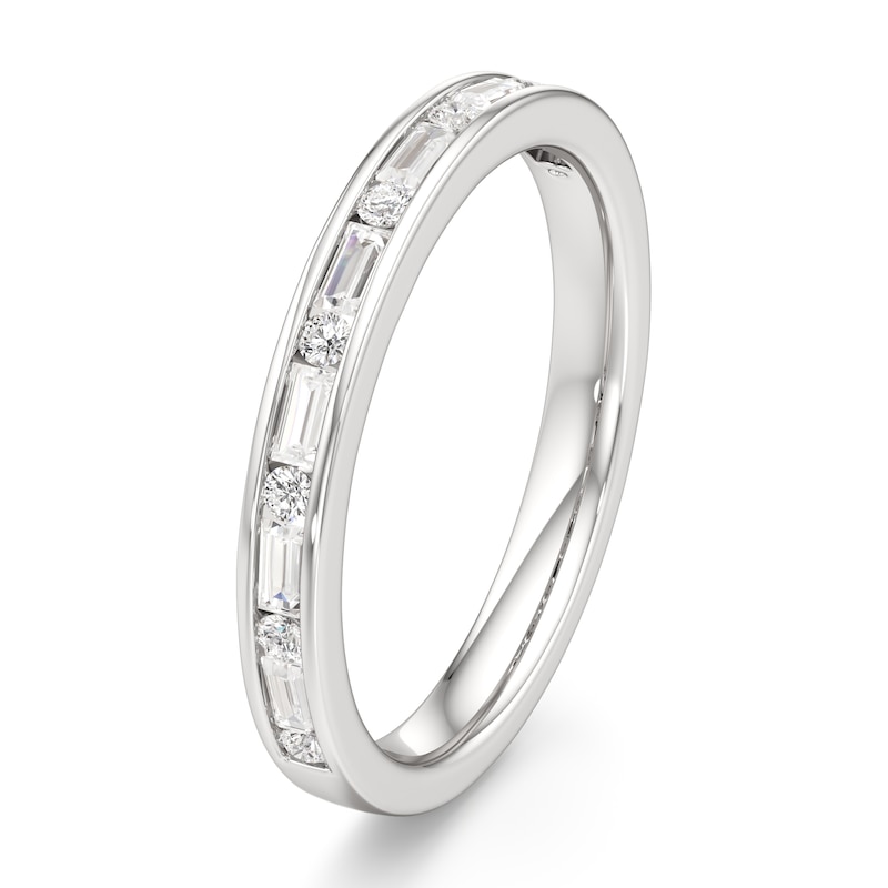 Main Image 4 of J'Lure Baguette & Round-Cut Lab-Grown Diamond Wedding Band 3/8 ct tw 18K White Gold