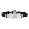 Thumbnail Image 1 of Baraka Men's Black Diamond Bar Bracelet with Rubber Strap 1/6 ct tw Stainless Steel & 18K Yellow Gold 7.75"