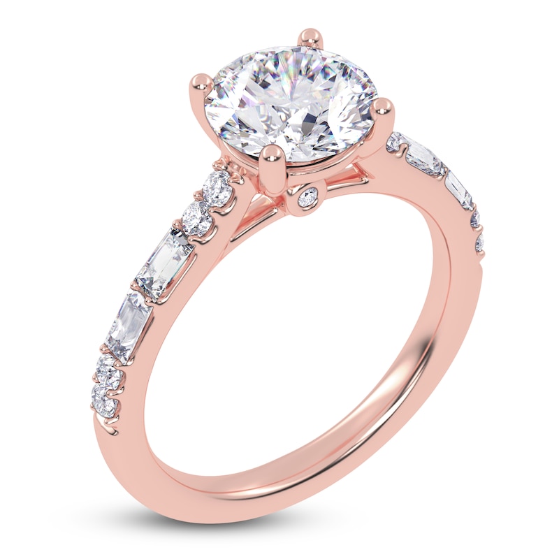 Main Image 2 of Round-Cut Lab-Grown Diamond Engagement Ring 1-7/8 ct tw 14K Rose Gold