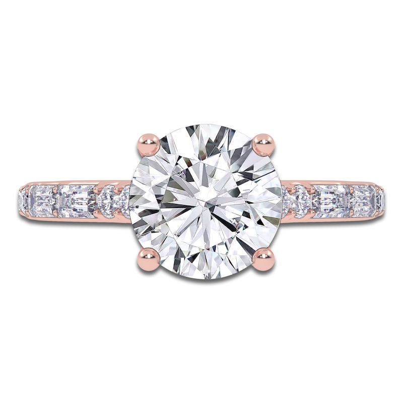 Main Image 3 of Round-Cut Lab-Grown Diamond Engagement Ring 1-7/8 ct tw 14K Rose Gold