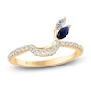Thumbnail Image 1 of ArtCarved Marquise-Cut Diamond & Natural Blue Sapphire Anniversary Ring 1/4 ct tw 14K Yellow Gold