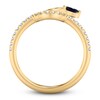 Thumbnail Image 3 of ArtCarved Marquise-Cut Diamond & Natural Blue Sapphire Anniversary Ring 1/4 ct tw 14K Yellow Gold