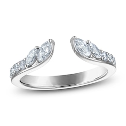 Vera Wang VOW Marquise & Round-Cut Lab-Grown Diamond Open Shank Wedding Band 1/2 ct tw 14K White Gold