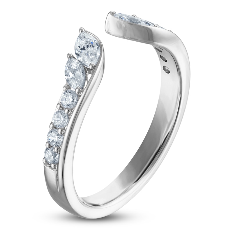 Main Image 2 of Vera Wang VOW Marquise & Round-Cut Lab-Grown Diamond Open Shank Wedding Band 1/2 ct tw 14K White Gold