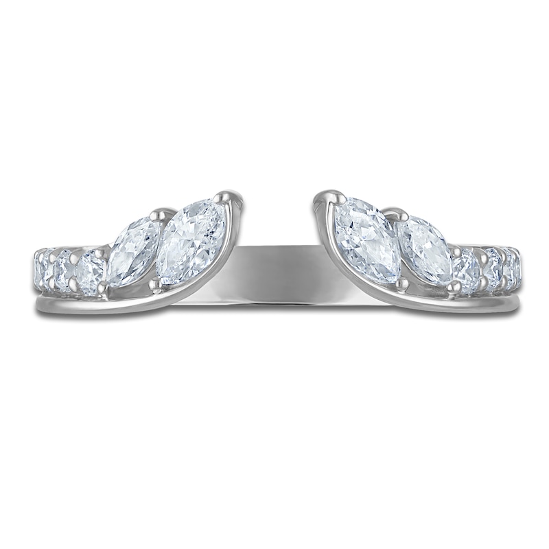 Main Image 3 of Vera Wang VOW Marquise & Round-Cut Lab-Grown Diamond Open Shank Wedding Band 1/2 ct tw 14K White Gold