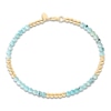 Thumbnail Image 3 of Italia D'Oro Natural Turquoise Bead Bracelet 14K Yellow Gold 7"