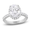 Thumbnail Image 1 of Oval-Cut Lab-Created Diamond Halo Engagement Ring 4 ct tw Platinum