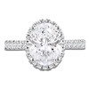 Thumbnail Image 3 of Oval-Cut Lab-Created Diamond Halo Engagement Ring 4 ct tw Platinum