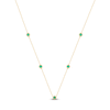 Thumbnail Image 1 of Lab-Created Emerald Bezel-Set Station Necklace 10K Yellow Gold 18"