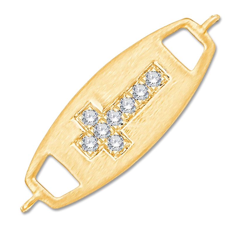 Main Image 1 of Children's Diamond Sideways Cross Bracelet Charm 1/20 ct tw 14K Yellow Gold