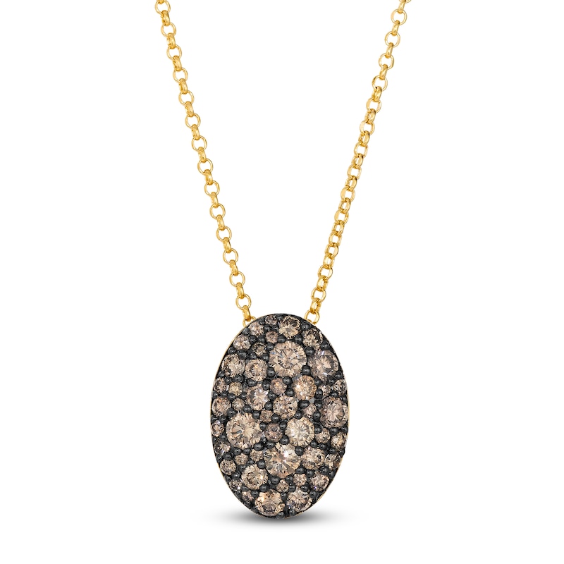 Main Image 1 of Le Vian Chocolate Diamonds Oval Necklace 1-5/8 ct tw 14K Honey Gold 19"