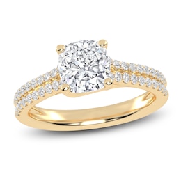 Cushion-Cut Lab-Grown Diamond Engagement Ring 1-1/4 ct tw 14K Yellow Gold