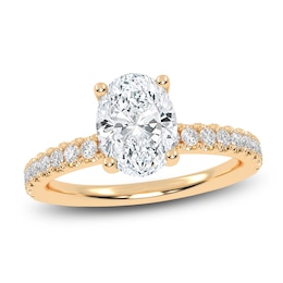 Oval-Cut Lab-Grown Diamond Engagement Ring 1-1/4 ct tw 14K Yellow Gold