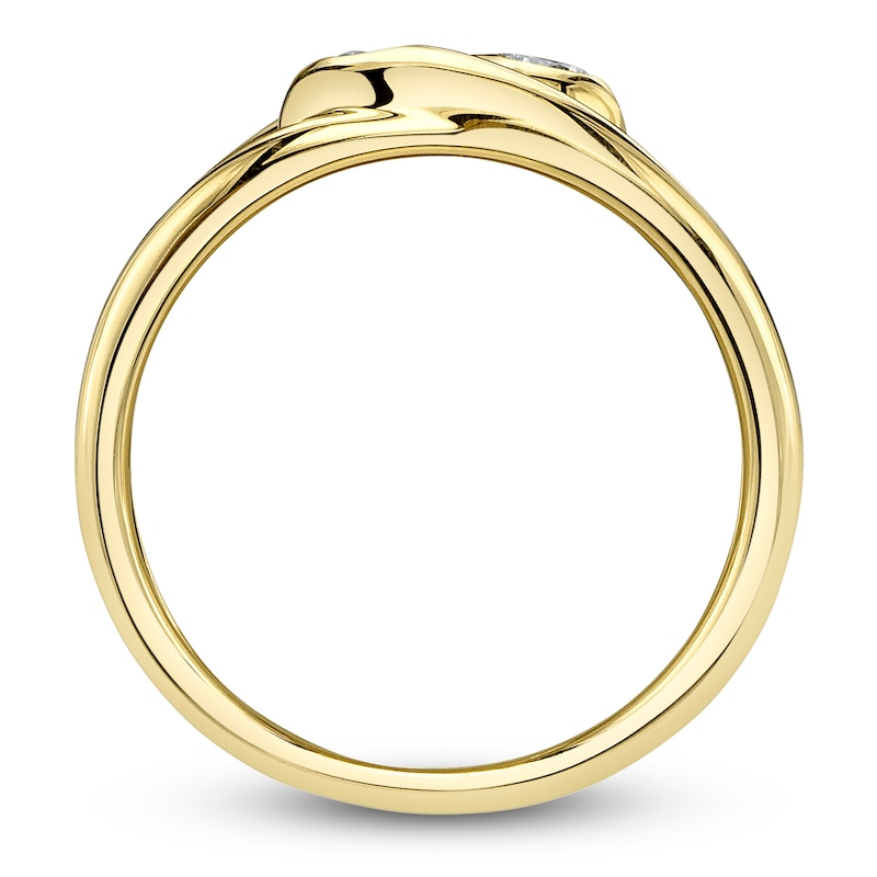 Main Image 4 of Shy Creation Diamond Yin-Yang Bypass Ring 1/6 ct tw 14K Yellow Gold SC55028285