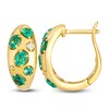 Thumbnail Image 1 of Le Vian Tramonto D'Oro Natural Emerald Hoop Earrings 1/15 ct tw Diamonds 14K Honey Gold