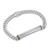 Thumbnail Image 2 of 1933 by Esquire Men's Diamond Bar Curb Chain Bracelet 1/5 ct Sterling Silver & 14K Yellow Gold Plating 8.5"