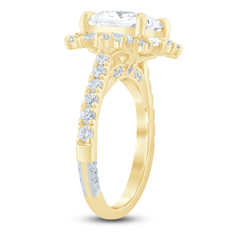 Main Image 2 of Pnina Tornai Princess-Cut Lab-Grown Diamond Halo Engagement Ring 4-1/5 ct tw 14K Yellow Gold