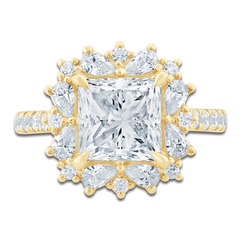 Main Image 3 of Pnina Tornai Princess-Cut Lab-Grown Diamond Halo Engagement Ring 4-1/5 ct tw 14K Yellow Gold