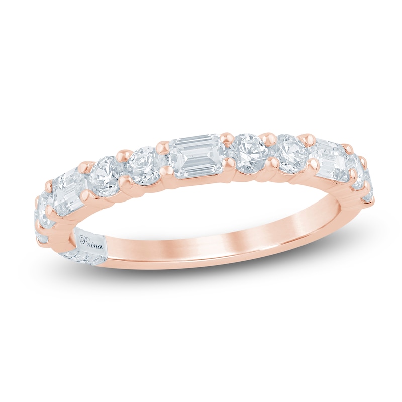 Main Image 1 of Pnina Tornai Emerald-Cut & Round-Cut Lab-Grown Diamond Anniversary Ring 1 ct tw 14K Rose Gold