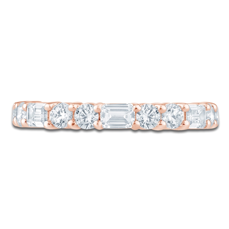 Main Image 2 of Pnina Tornai Emerald-Cut & Round-Cut Lab-Grown Diamond Anniversary Ring 1 ct tw 14K Rose Gold