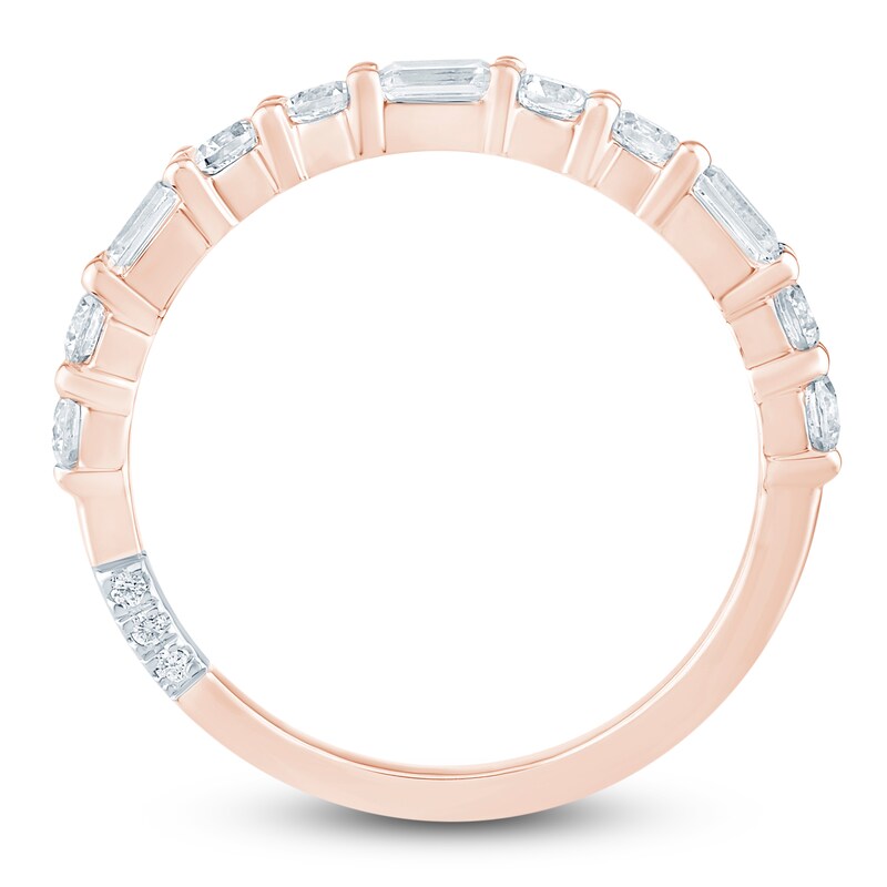 Main Image 3 of Pnina Tornai Emerald-Cut & Round-Cut Lab-Grown Diamond Anniversary Ring 1 ct tw 14K Rose Gold
