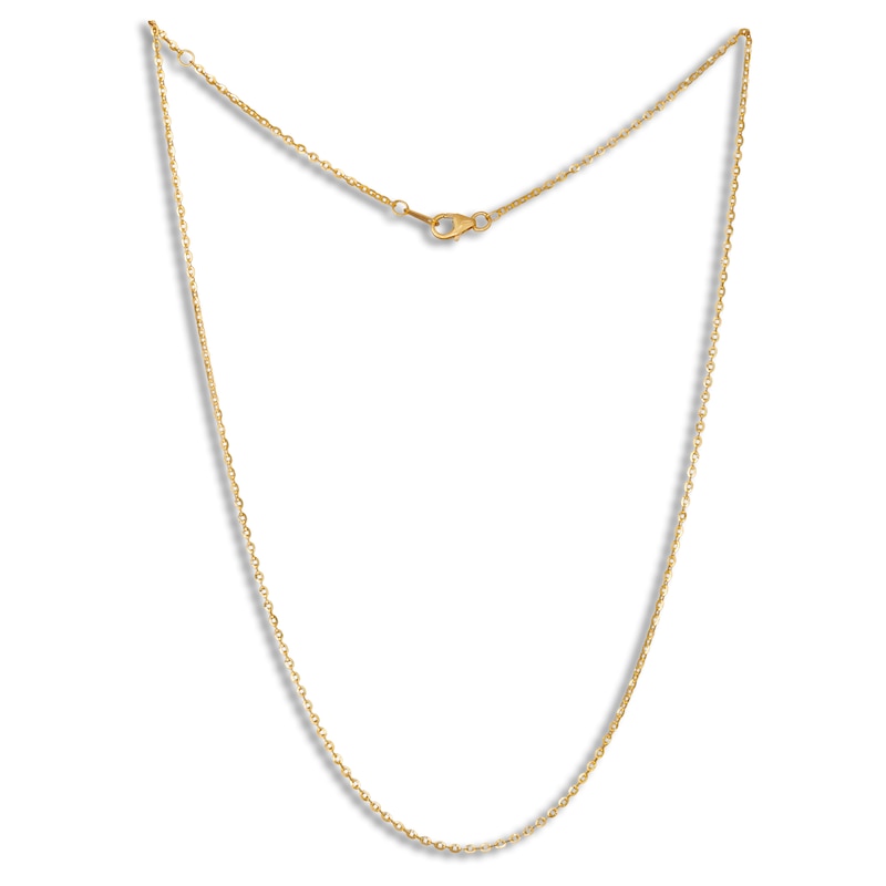 Main Image 1 of Mirror Cable Chain Necklace 1.6mm Solid 10K Yellow Gold 18"