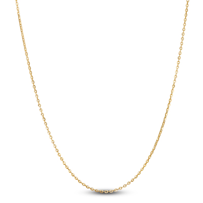 Main Image 2 of Mirror Cable Chain Necklace 1.6mm Solid 10K Yellow Gold 18"