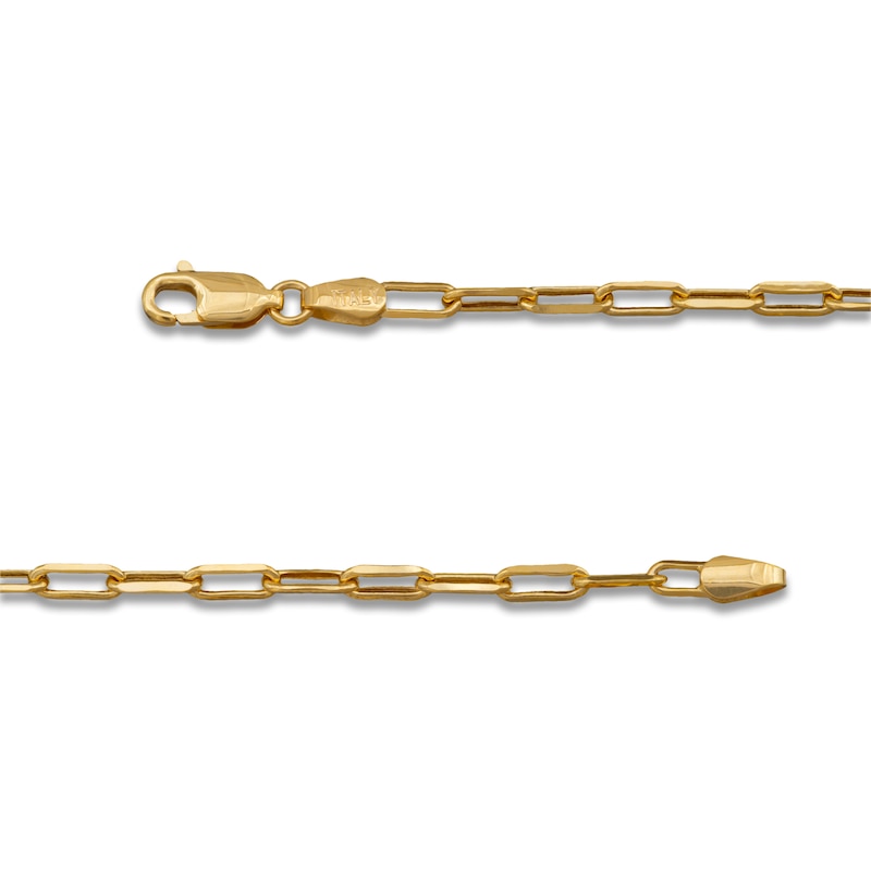 Main Image 3 of Diamond-Cut Paperclip Chain Necklace 2.35mm Hollow 10K Yellow Gold 18"