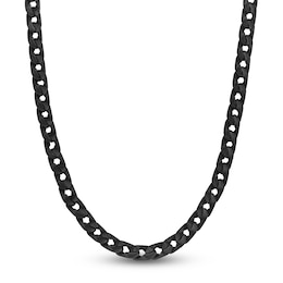 Chain Link Necklace 9mm Matte Black Ion-Plated Stainless Steel 22"