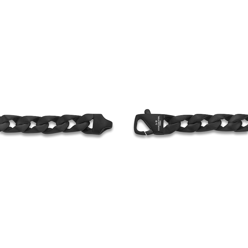 Main Image 3 of Chain Link Necklace 9mm Matte Black Ion-Plated Stainless Steel 22"