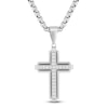 Thumbnail Image 1 of Men's Diamond Cross Necklace 1/4 ct tw Stainless Steel 24"