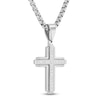 Thumbnail Image 2 of Men's Diamond Cross Necklace 1/4 ct tw Stainless Steel 24"