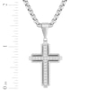 Thumbnail Image 4 of Men's Diamond Cross Necklace 1/4 ct tw Stainless Steel 24"