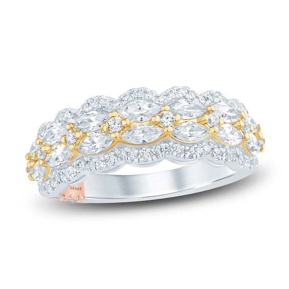 Pnina Tornai Lab-Grown Diamond Anniversary Ring 1-1/2 ct tw Round/Marquise 14K Two-Tone Gold
