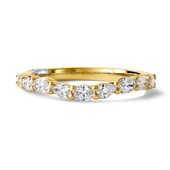 Pnina Tornai Oval-Cut & Pear-Shaped Lab-Grown Diamond Contour Anniversary Ring 1/2 ct tw 14K Yellow Gold