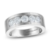 Thumbnail Image 1 of Vera Wang VOW Men's Lab-Grown Diamond Five-Stone Channel Wedding Band 1-1/2 ct tw Platinum