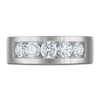Thumbnail Image 3 of Vera Wang VOW Men's Lab-Grown Diamond Five-Stone Channel Wedding Band 1-1/2 ct tw Platinum